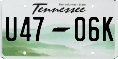 TN license plate U4706K