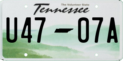 TN license plate U4707A