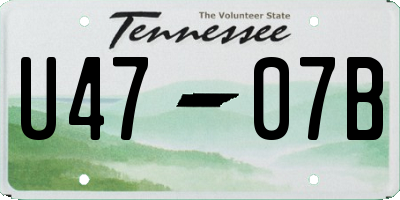 TN license plate U4707B