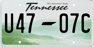 TN license plate U4707C