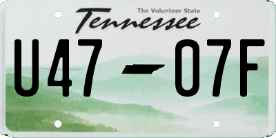 TN license plate U4707F