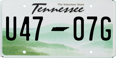TN license plate U4707G