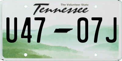 TN license plate U4707J