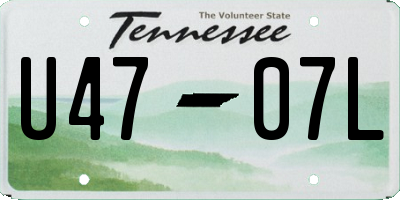 TN license plate U4707L