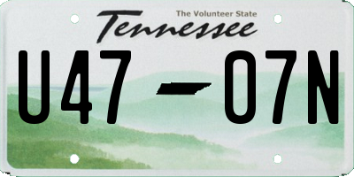 TN license plate U4707N