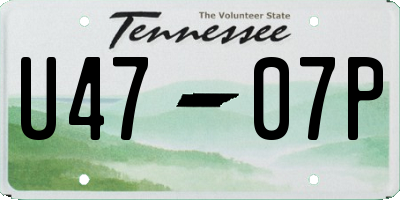 TN license plate U4707P