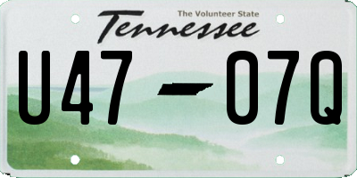 TN license plate U4707Q