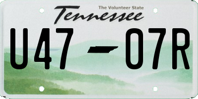 TN license plate U4707R