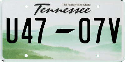 TN license plate U4707V