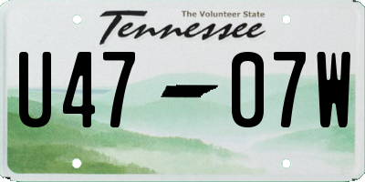 TN license plate U4707W