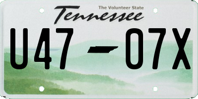 TN license plate U4707X