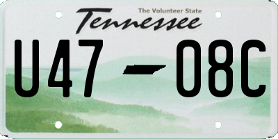 TN license plate U4708C