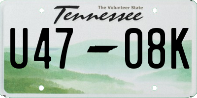 TN license plate U4708K