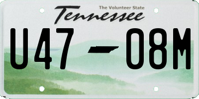 TN license plate U4708M