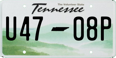 TN license plate U4708P