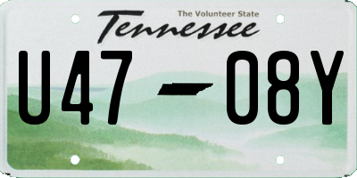 TN license plate U4708Y