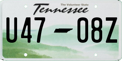 TN license plate U4708Z