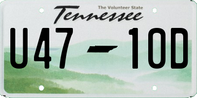 TN license plate U4710D