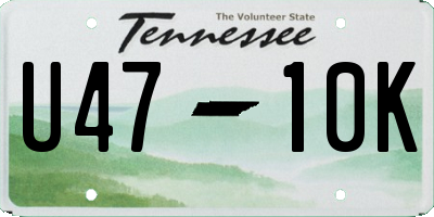 TN license plate U4710K