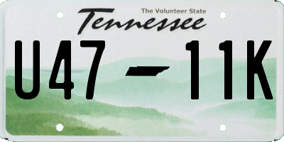 TN license plate U4711K