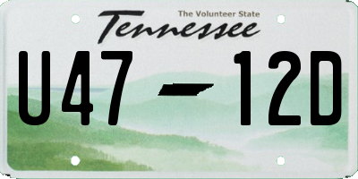 TN license plate U4712D