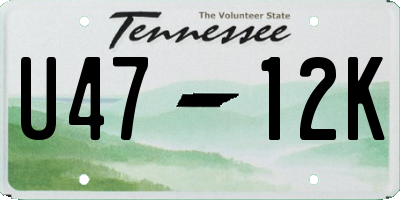 TN license plate U4712K