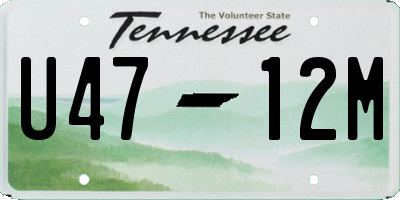 TN license plate U4712M