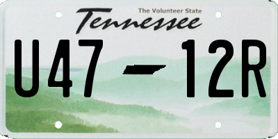 TN license plate U4712R