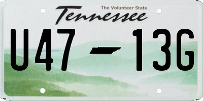 TN license plate U4713G