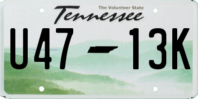 TN license plate U4713K