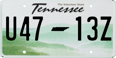 TN license plate U4713Z