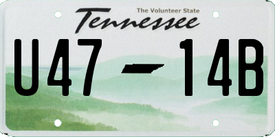 TN license plate U4714B