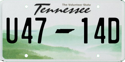 TN license plate U4714D