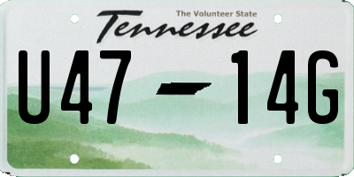 TN license plate U4714G