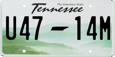 TN license plate U4714M