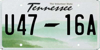 TN license plate U4716A