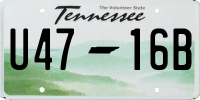TN license plate U4716B