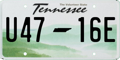 TN license plate U4716E