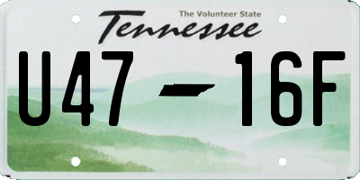 TN license plate U4716F