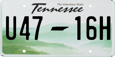TN license plate U4716H