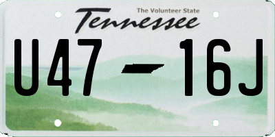 TN license plate U4716J
