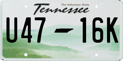 TN license plate U4716K