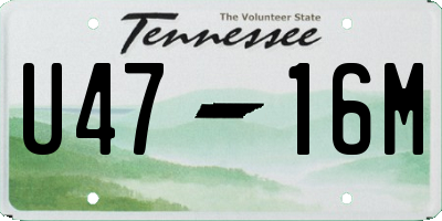 TN license plate U4716M