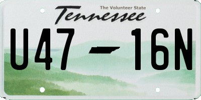 TN license plate U4716N