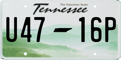 TN license plate U4716P