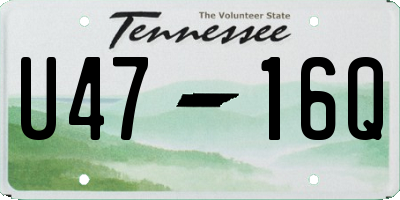 TN license plate U4716Q
