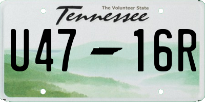 TN license plate U4716R