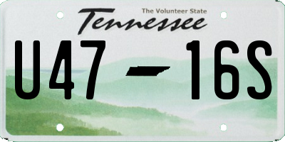 TN license plate U4716S