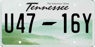 TN license plate U4716Y