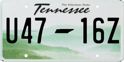 TN license plate U4716Z